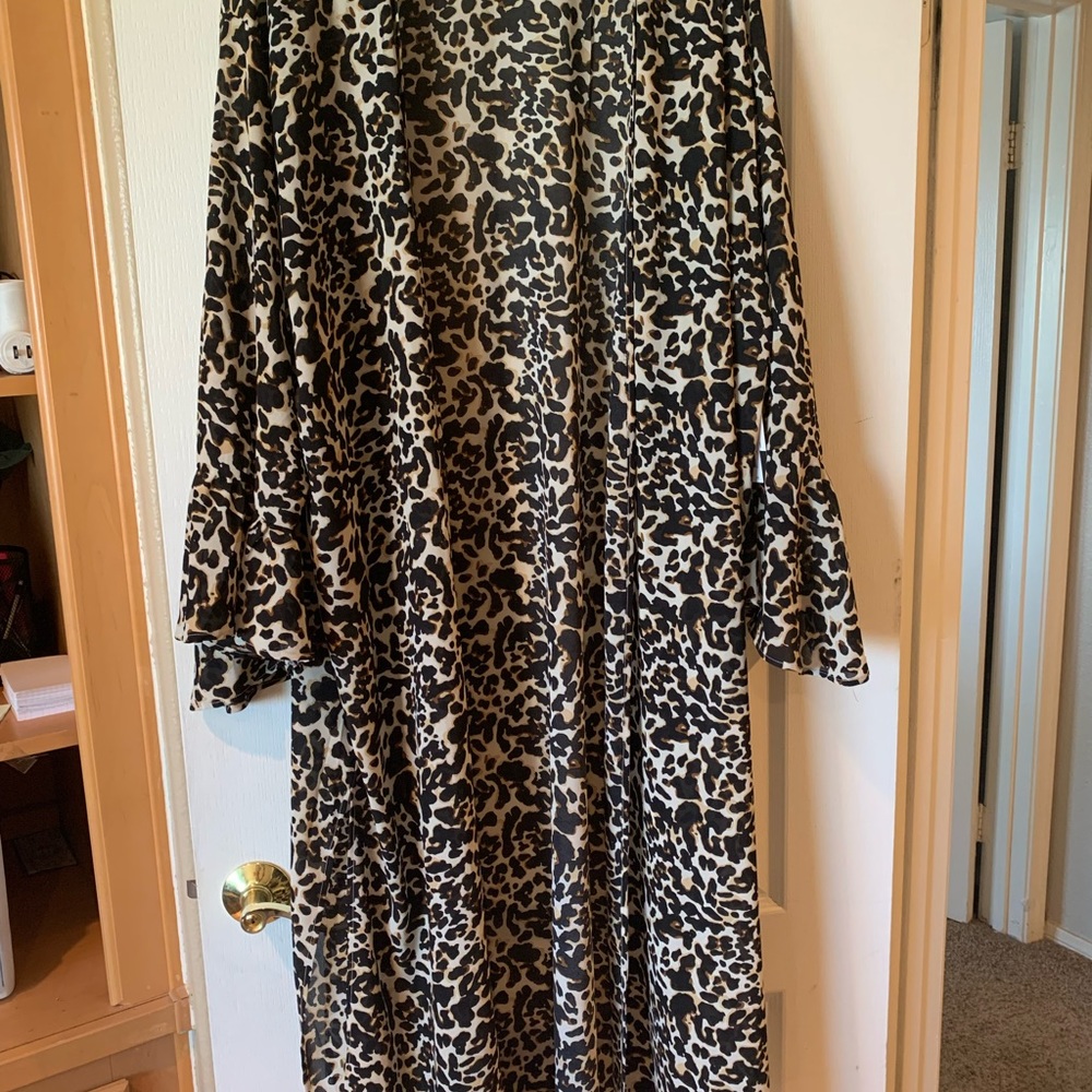Eloquii Leopard Animal Print Duster, 24W